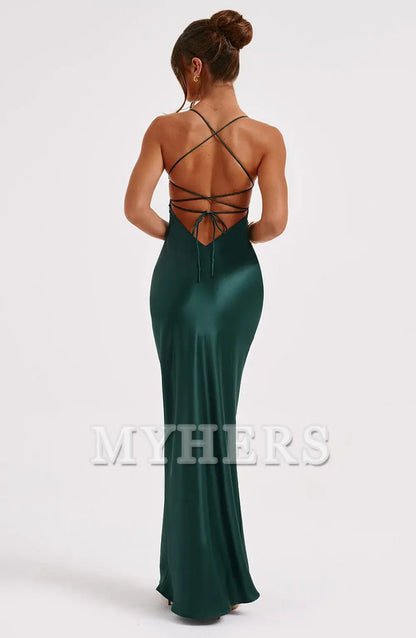 Mermaid Spaghetti Strap Backless Sheath Charming Dresses Exquisite Bridesmaid Dresses Wedding Guests Dresses