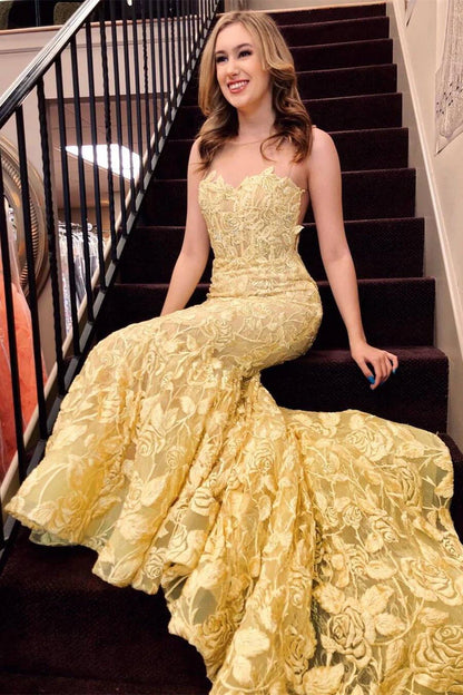 Mermaid  Lace Long Prom Dress