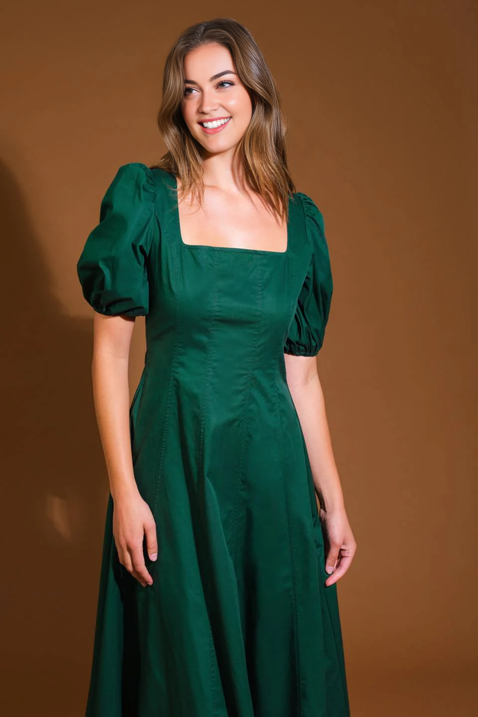 November December Wedding Guest Formal Dress Square Neck short sleeve Medium Long Styles Elegant Formal Simple Prom Dress