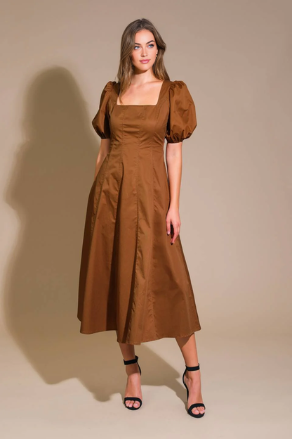 November December Wedding Guest Formal Dress Square Neck short sleeve Medium Long Styles Elegant Formal Simple Prom Dress