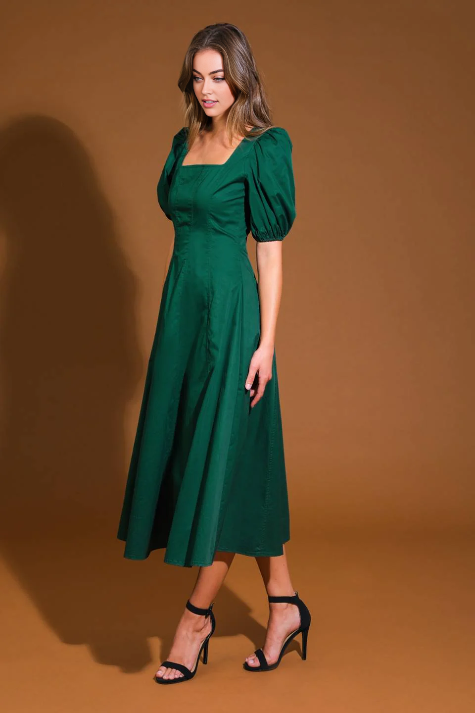 November December Wedding Guest Formal Dress Square Neck short sleeve Medium Long Styles Elegant Formal Simple Prom Dress