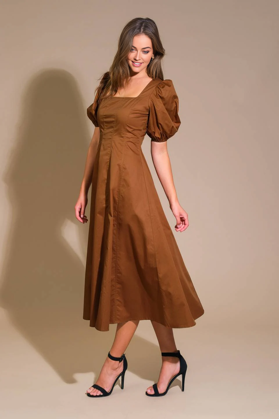 November December Wedding Guest Formal Dress Square Neck short sleeve Medium Long Styles Elegant Formal Simple Prom Dress