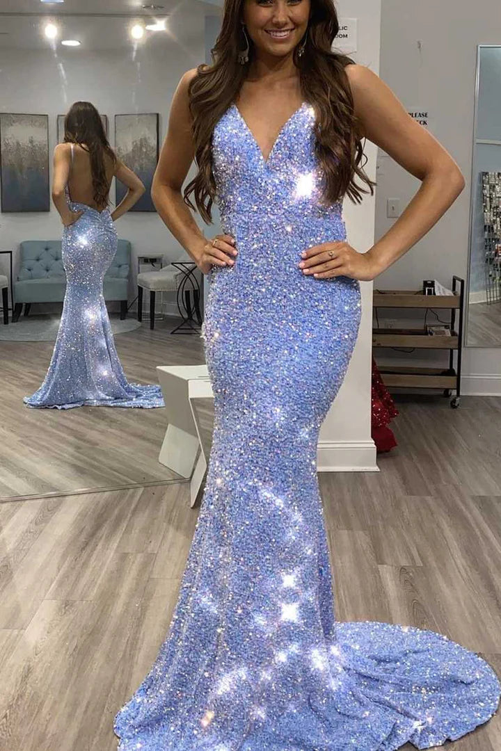 Shiny  Sequins Mermaid Long Formal Dress