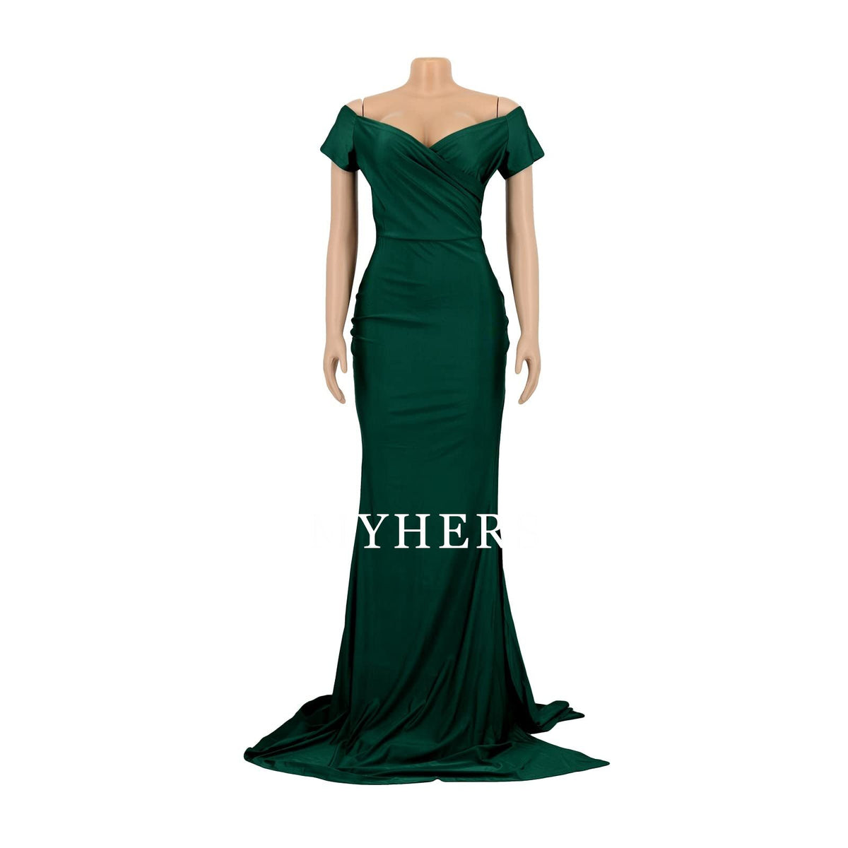 Formal Wear Dresses V Neck Sexy Party Maxi Dress Short Sleeve Off Shoulder Wrap Side Split Bodycon Evening Cocktail Dresses Prom Dress