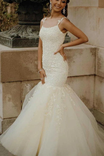 Trumpet  Appliques Long Formal Dress