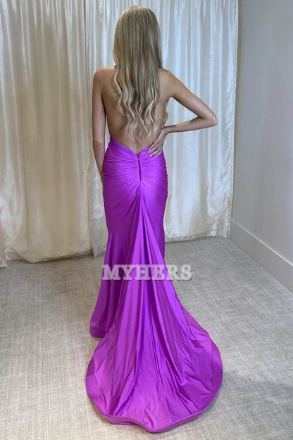 Formal Wear Dresses Wedding Guest Dresses Deep V Neck Halter Open Back Mermaid Cultivate oneself Long Evening Dress