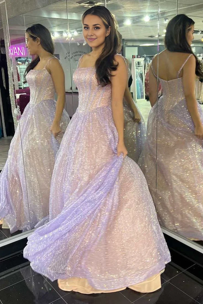 My Hers Prom Dress A-Line Spaghetti Strap Sequins Youthful High Quality Ladies Formal Dress