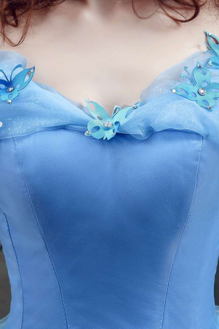 Princess Off-the-shoulder Butterfly Tulle Ball Gown