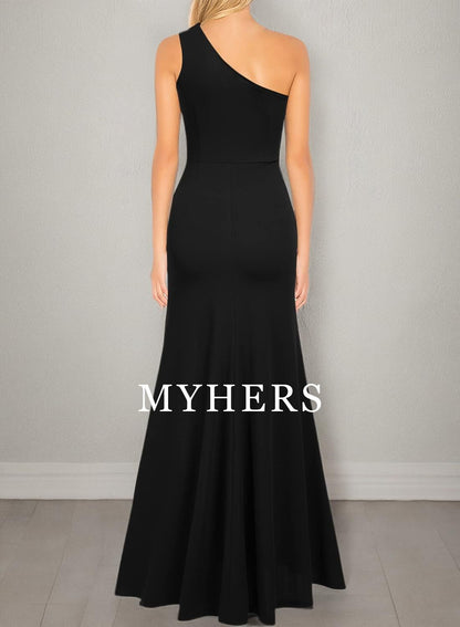 Formal Wear Dresses One Shoulder Sleeveless Split Bodycon Mermaid Evening Cocktail Long Dress Prom Dress