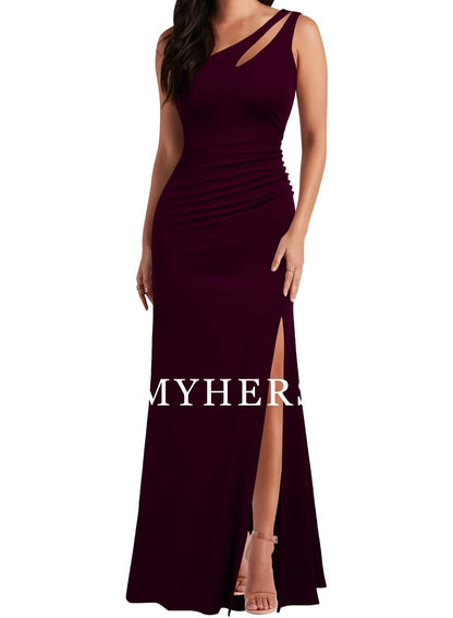 Formal Wear Dresses One Shoulder Sleeveless Split Bodycon Mermaid Evening Cocktail Long Dress Prom Dress