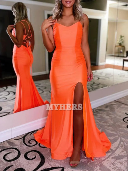 Formal Wear Dresses Wedding Guest Dresses Mermaid Spaghetti Straps Backless Prom Dress Sexy Charming Evening Dress
