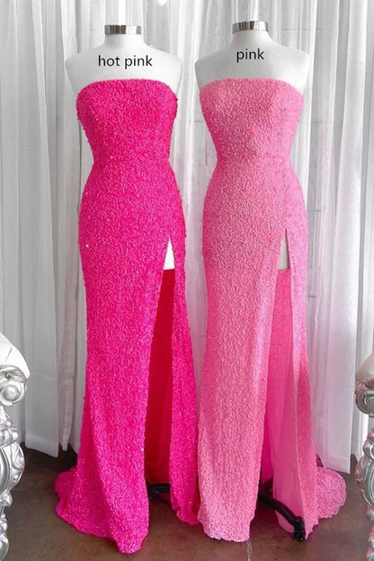 Strapless  Sequins Mermaid Long Formal Dress