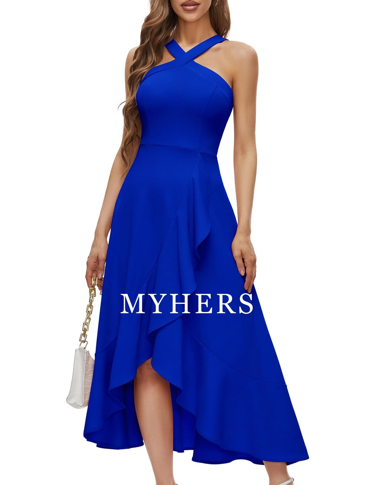 Formal Wear Dresses Prom Dress Halter Cocktail Dresses Wedding Bridesmaid Dress Ruffled Evening Party Dress Wedding Guest Dresses