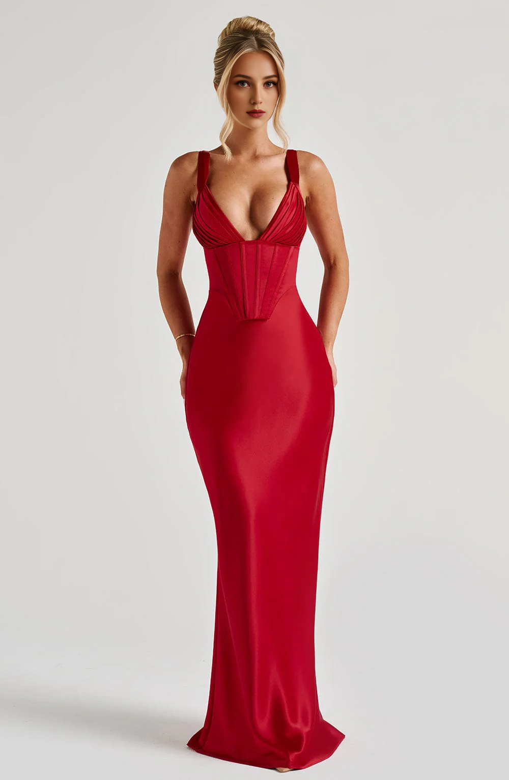 Elegant Mermaid Pleated Cups Adjustable Shoulder Straps Dresses Bridesmaid Dresses Wedding Guests Dresses