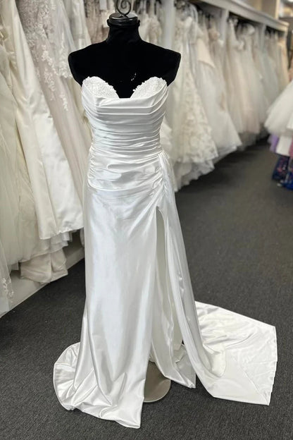 Sweetheart Long Prom Dress with Attached Train