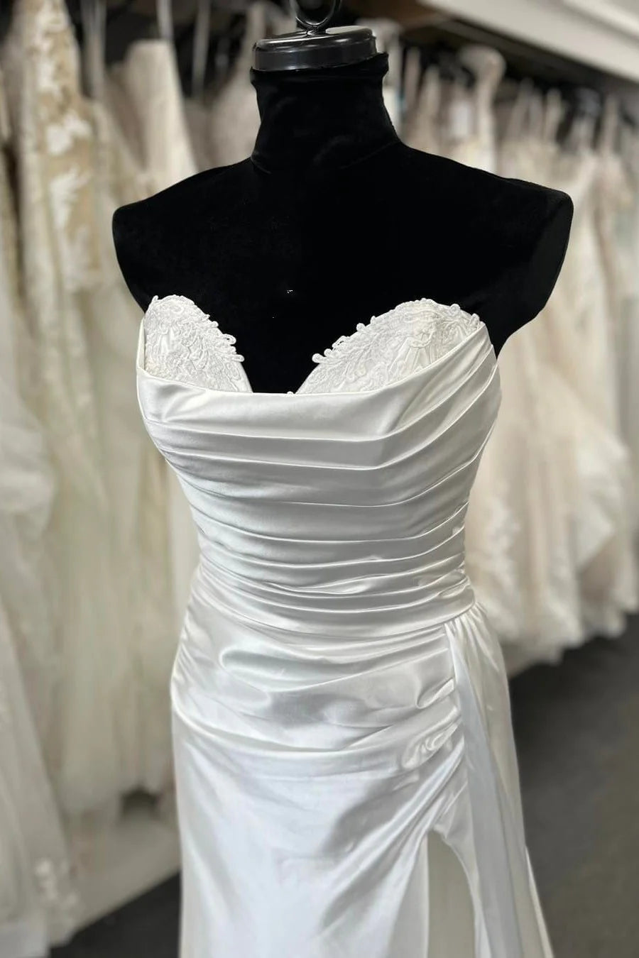 Sweetheart Long Prom Dress with Attached Train