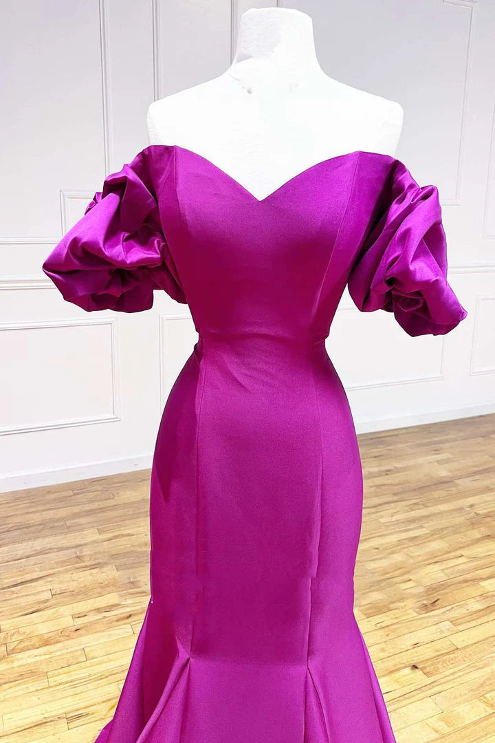 Satin Strapless Trumpet Long Prom Dress