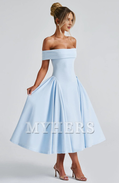 Exquisite Pleated Bateau Neckline High Quality Luxury Dresses Bridesmaid Dresses Wedding Guests Dresses