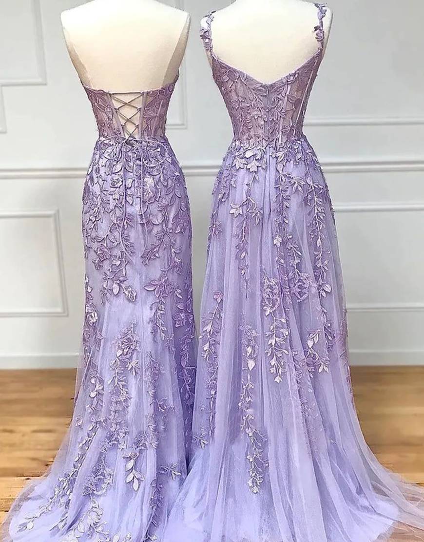 Appliques Long Prom Dress