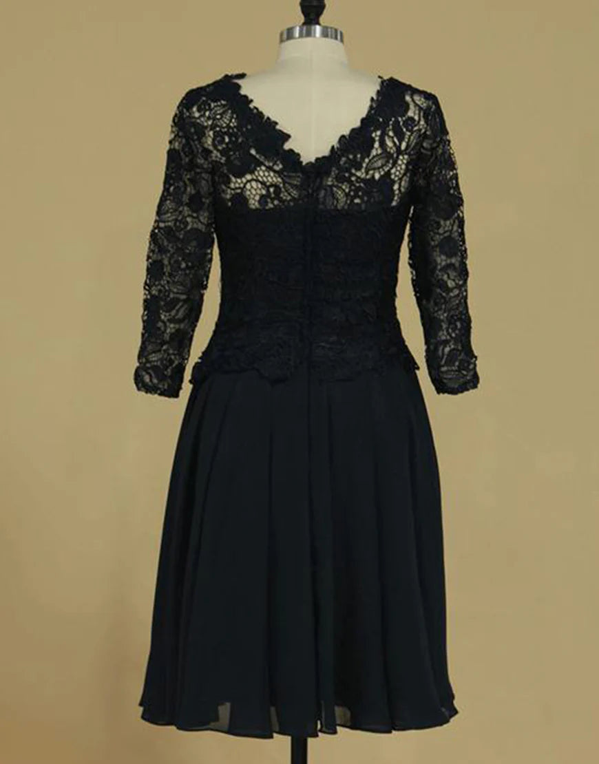 Plus Size Black Lace Mother of the Bride Dress