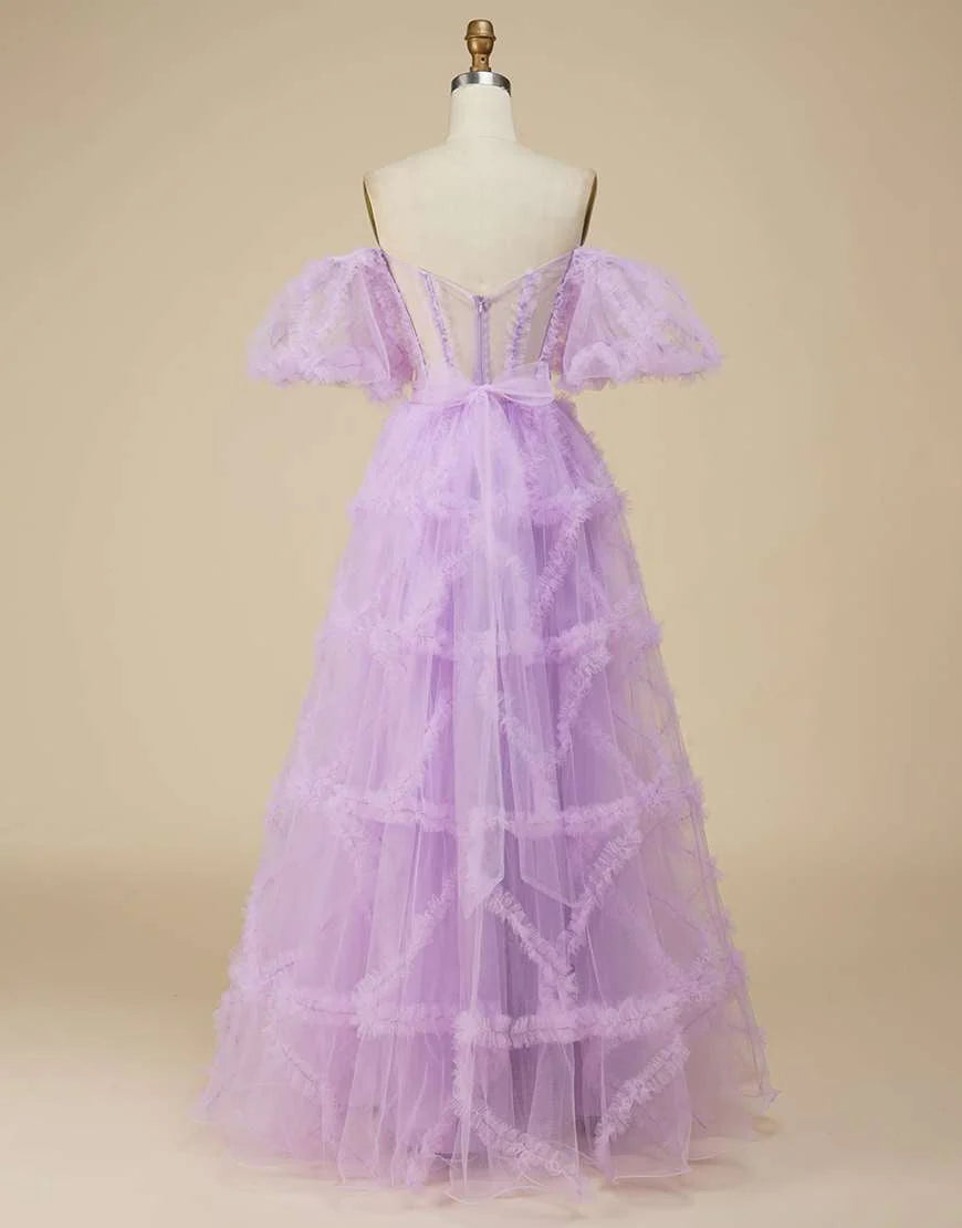 Tulle Sweetheart Cute Prom Dress with Sleeves
