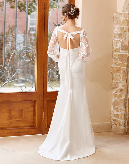 Mermaid Long Sleeves Wedding Dress