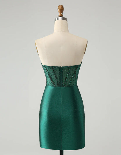 Bodycon Strapless Corset Short Homecoming Dress