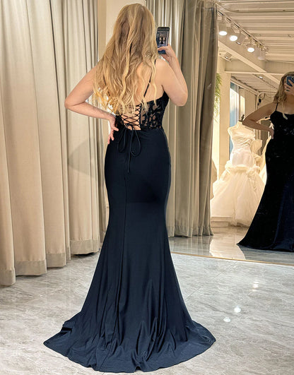 Mermaid Spaghetti Straps Long Prom Dress