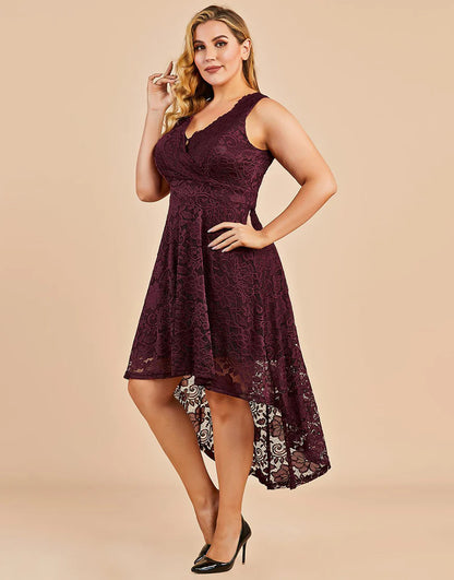 High Low Lace Plus Size Mother of the Bride Dress