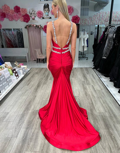 Mermaid Backless Long Prom Dress
