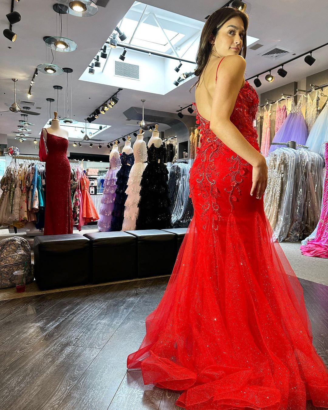 Mermaid Backless Long Prom Dress With Applique