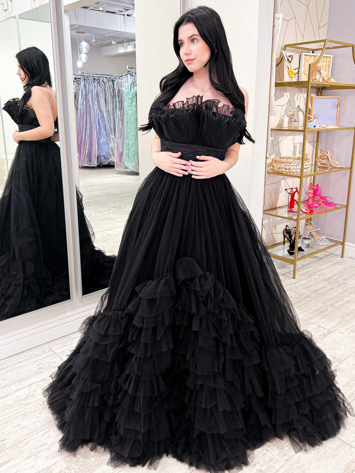 Strapless Princess Long Prom Dress