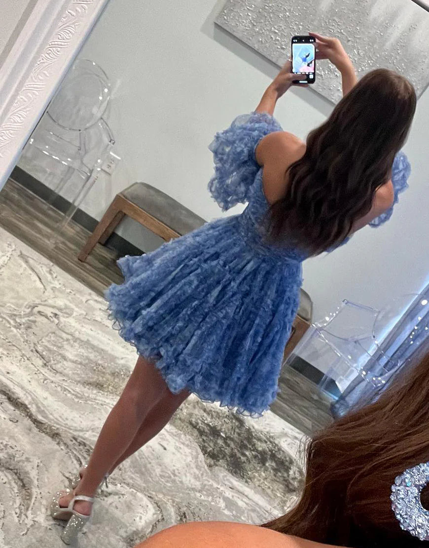 A Line Off the Shoulder Homecoming Dress