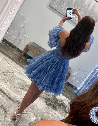 A Line Off the Shoulder Homecoming Dress
