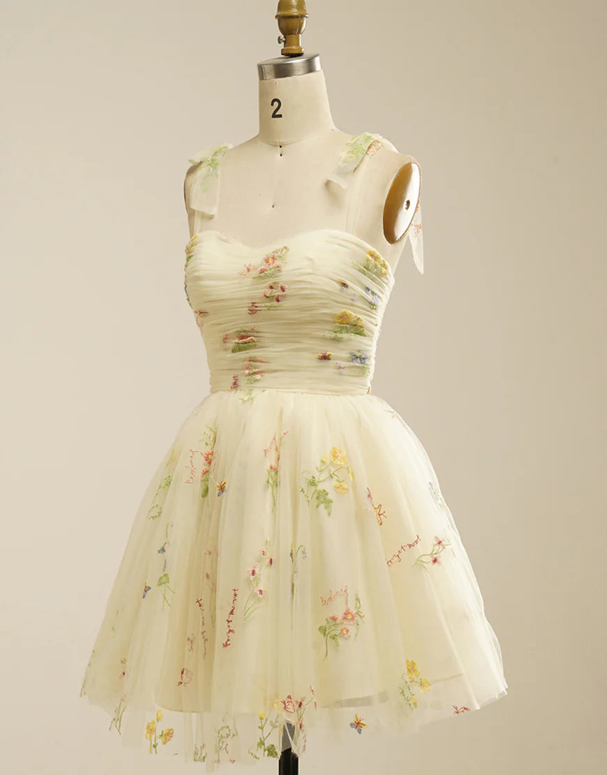 Cute Princess Champagne Short Homecoming Dress