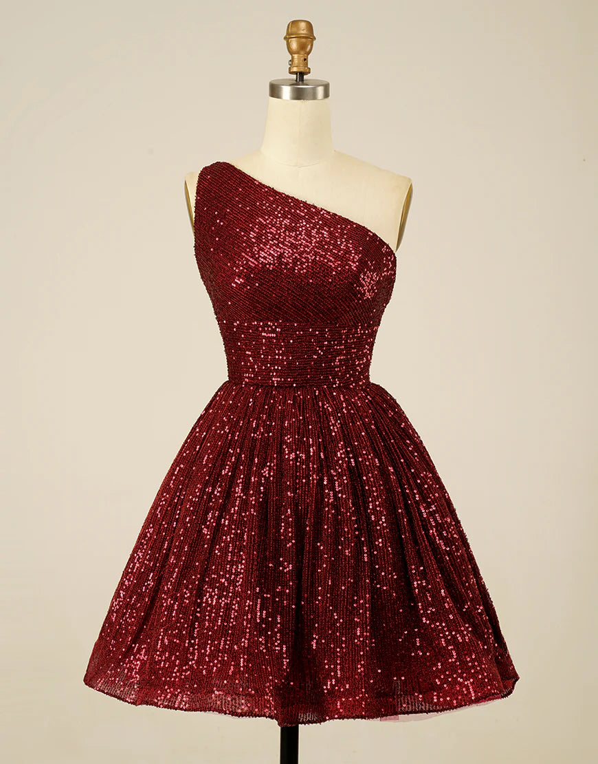 A-line Blue Sequin Homecoming Dress