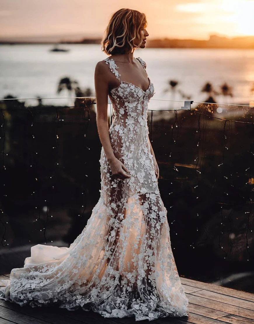 Mermaid Wedding Dress with Appliques