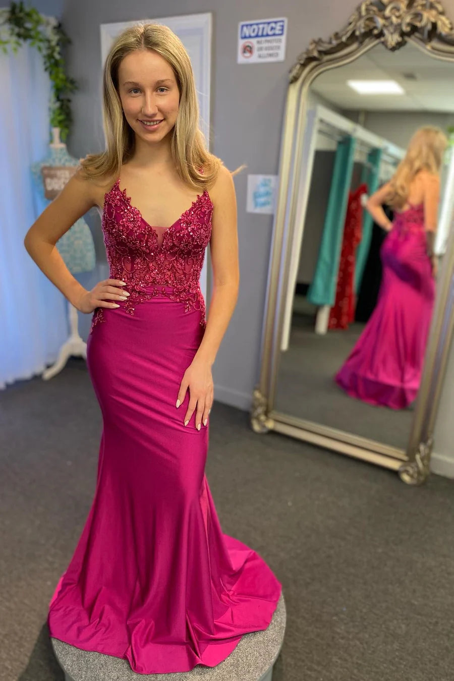 Mermaid  Applique Cross-Back Long Prom Dress