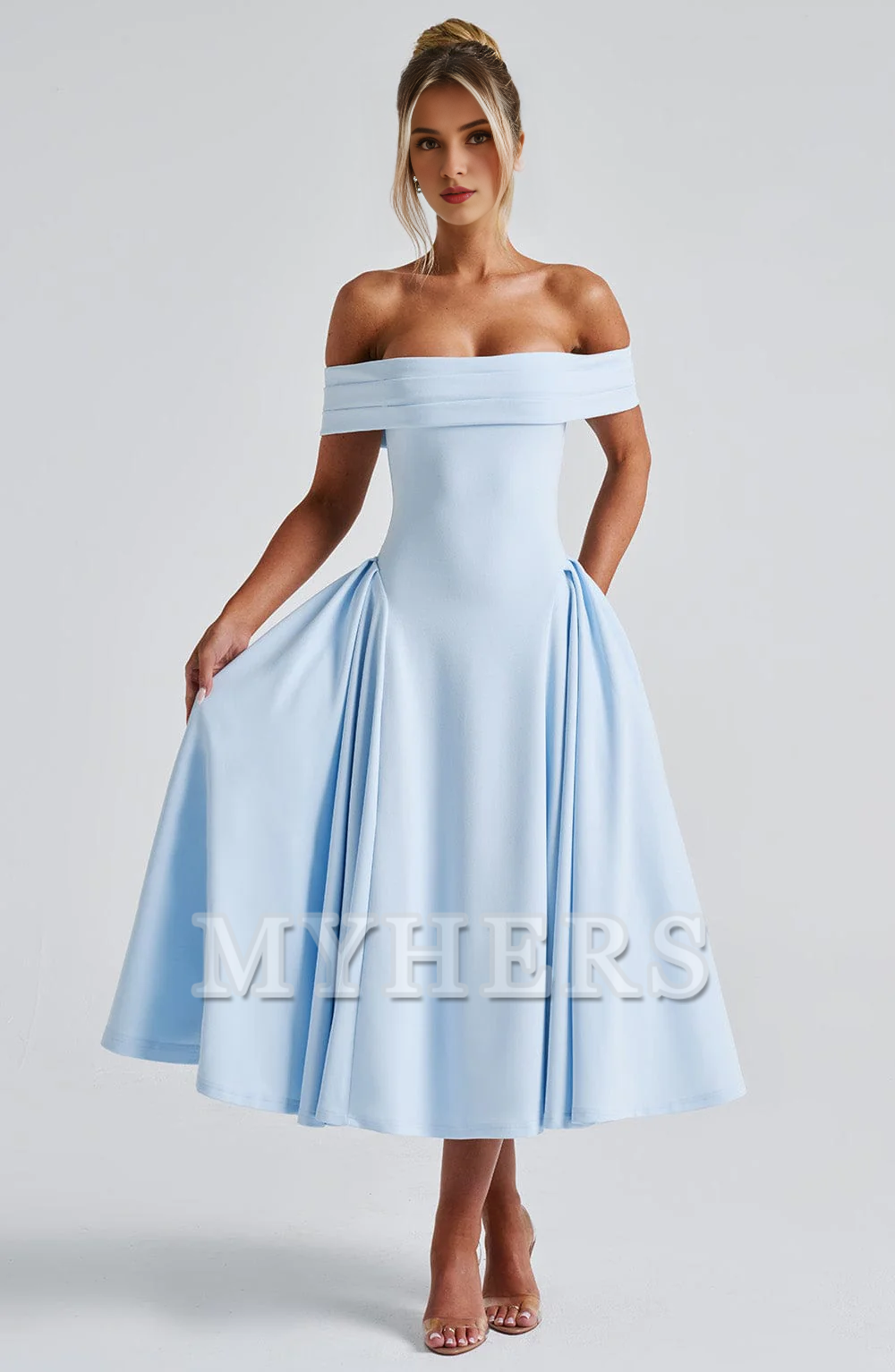 Exquisite Pleated Bateau Neckline High Quality Luxury Dresses Bridesmaid Dresses Wedding Guests Dresses