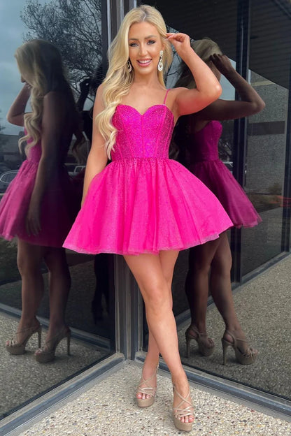 Sweetheart A-Line Homecoming Dress with Hot Stones