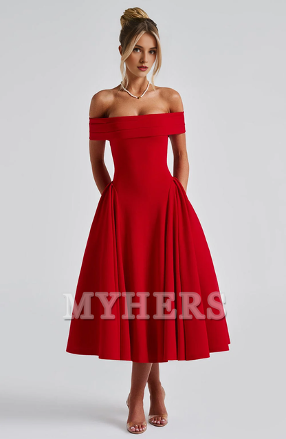 Exquisite Pleated Bateau Neckline High Quality Luxury Dresses Bridesmaid Dresses Wedding Guests Dresses