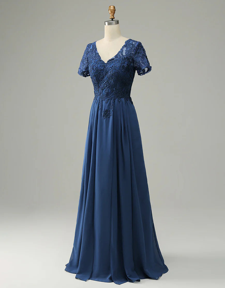 A Line Mother of Bride Dress with Appliques