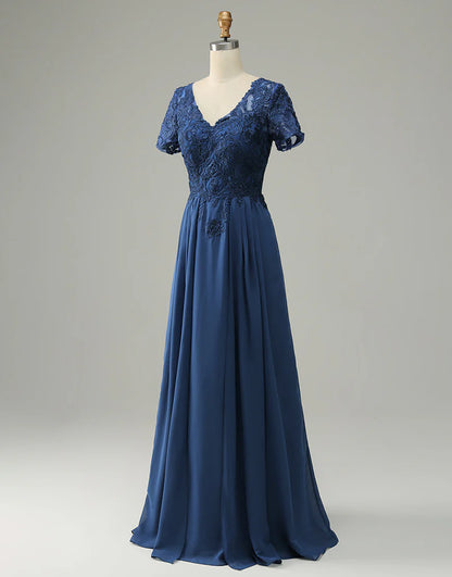 A Line Mother of Bride Dress with Appliques