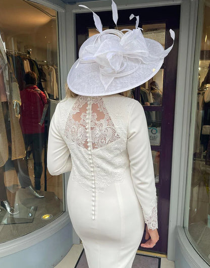 Elegant White Satin Mother of the Bride Dress