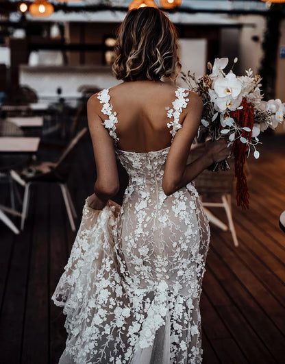 Mermaid Wedding Dress with Appliques