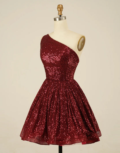 A-line Blue Sequin Homecoming Dress