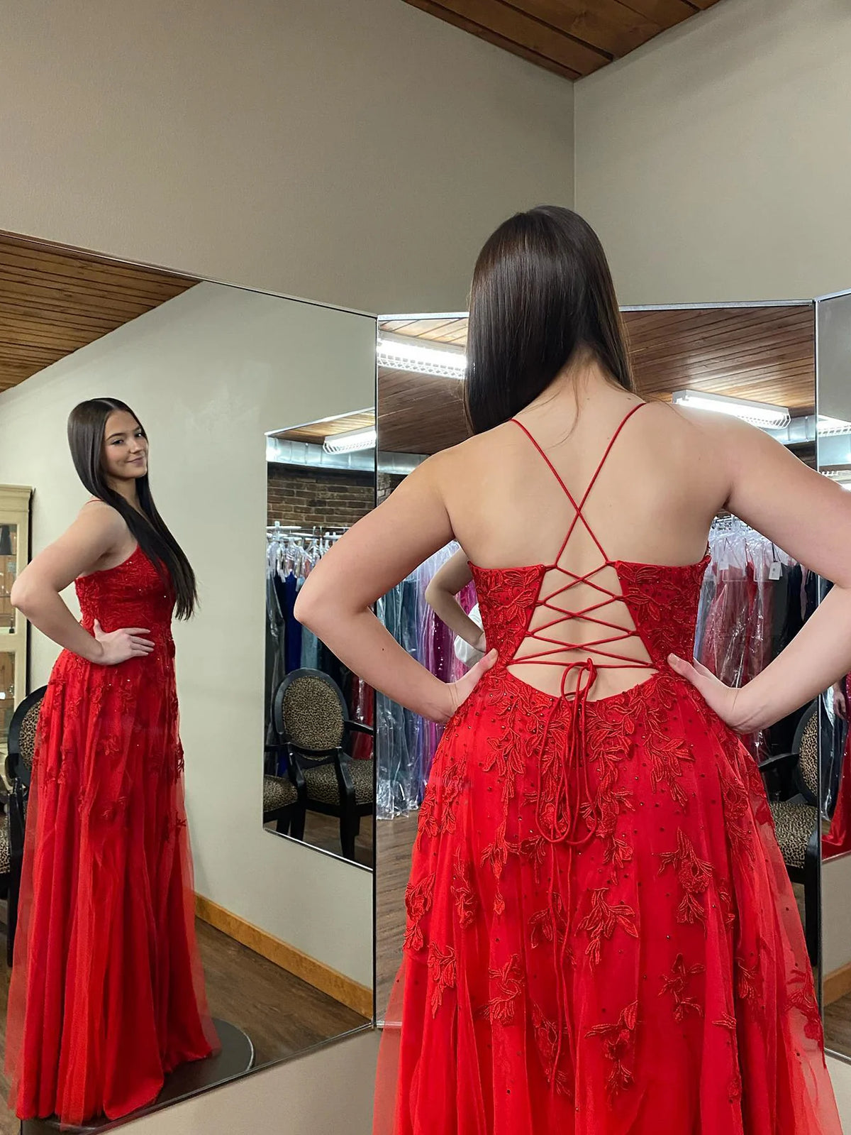 A Line Halter Long Prom Dress With Appliques
