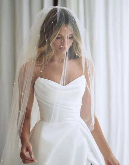 Sweetheart Satin Simple Wedding Dress