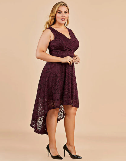 High Low Lace Plus Size Mother of the Bride Dress