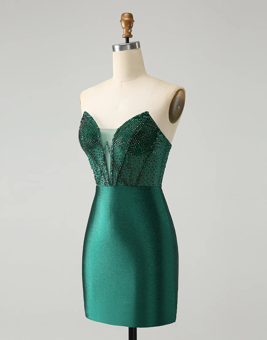 Bodycon Strapless Corset Short Homecoming Dress